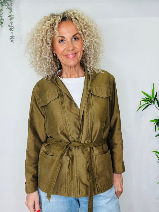 Cotton Belted Jacket - Size 38