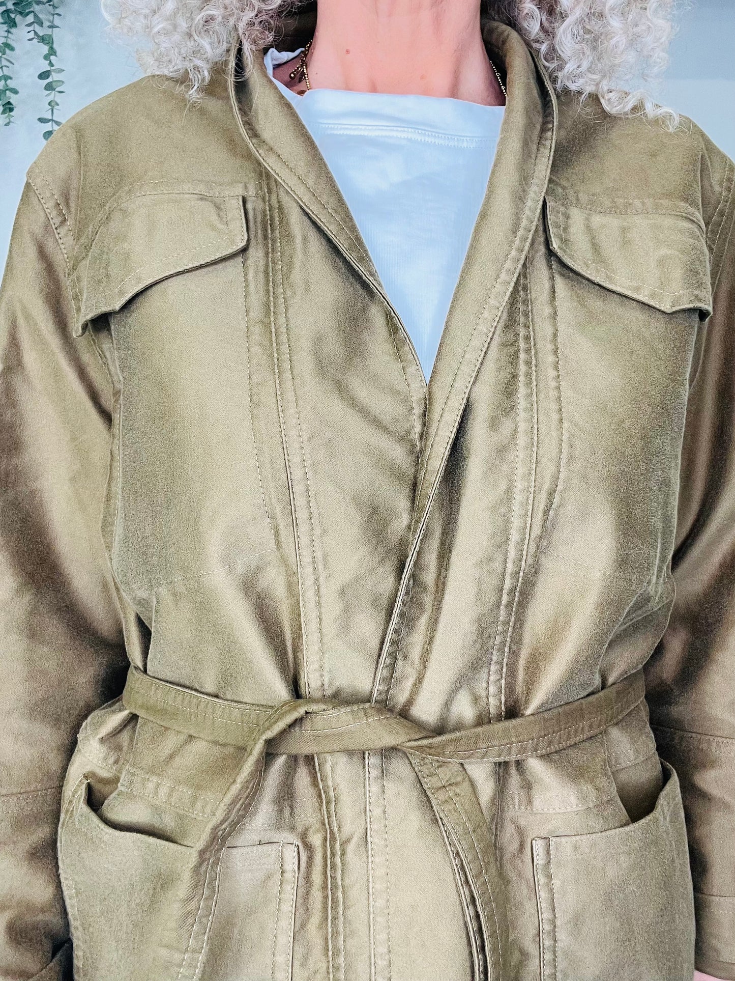 Cotton Belted Jacket - Size 38