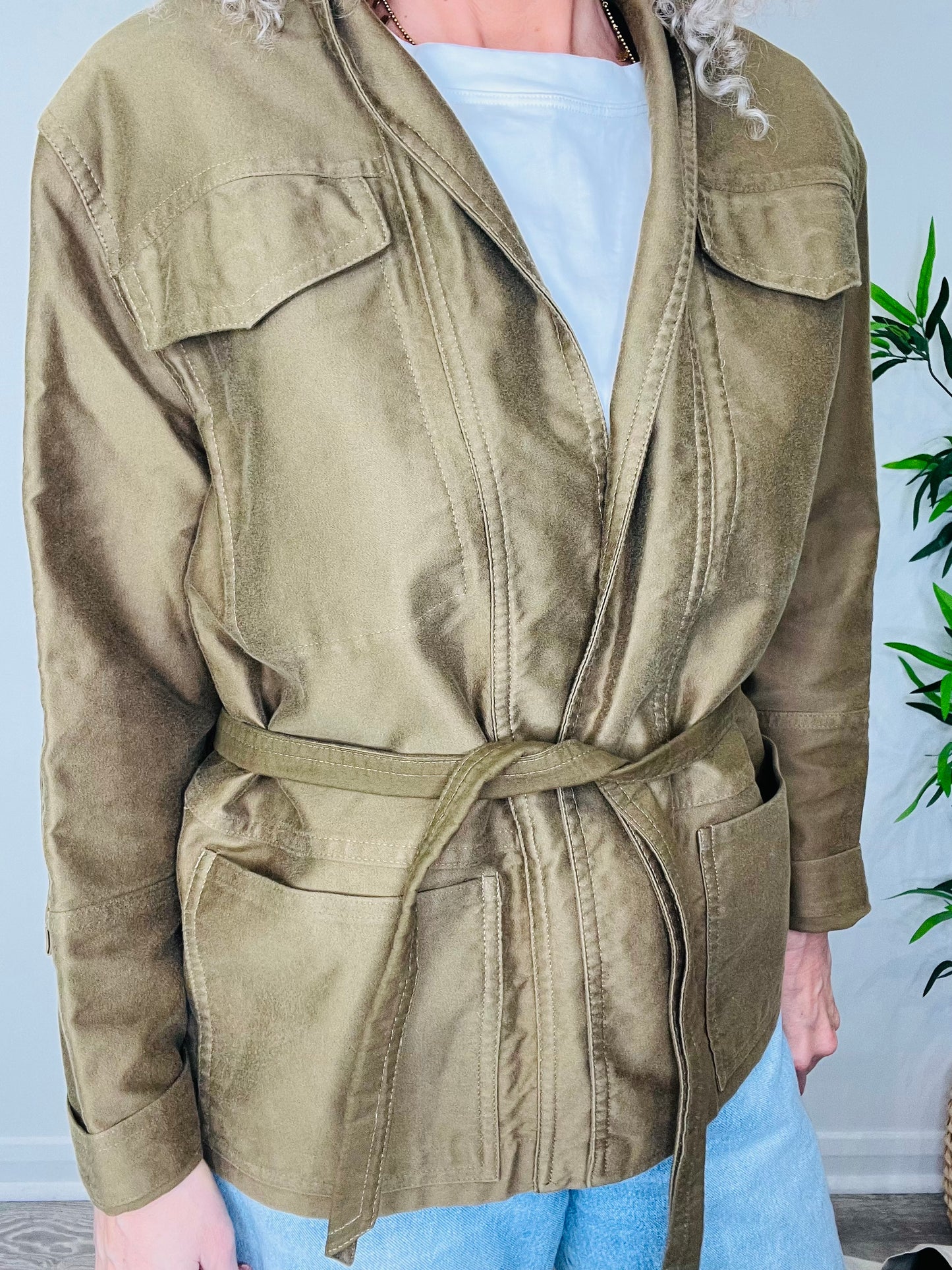 Cotton Belted Jacket - Size 38