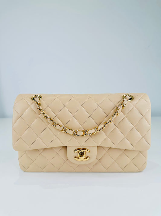 Medium Quilted Lambskin Double Flap Bag