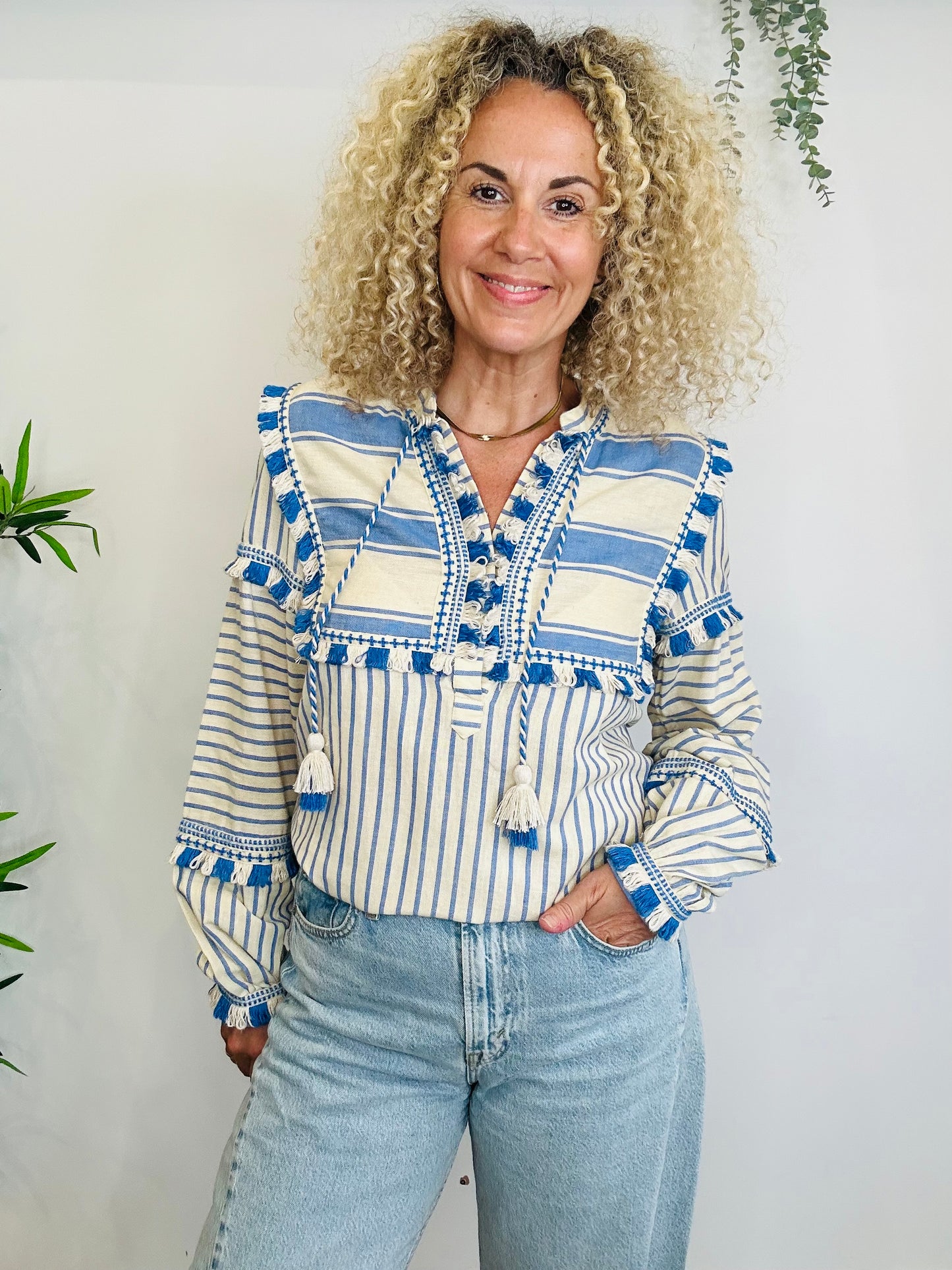 Cotton Fringed Top - Size M