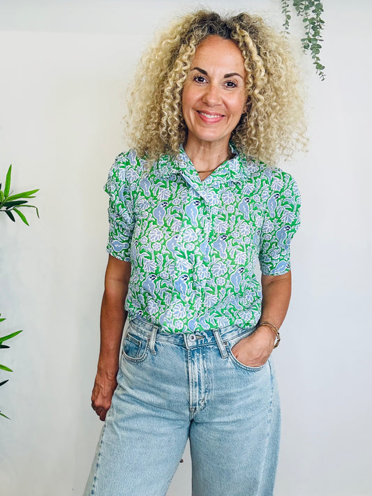 Patterned Cotton Shirt - Size XS