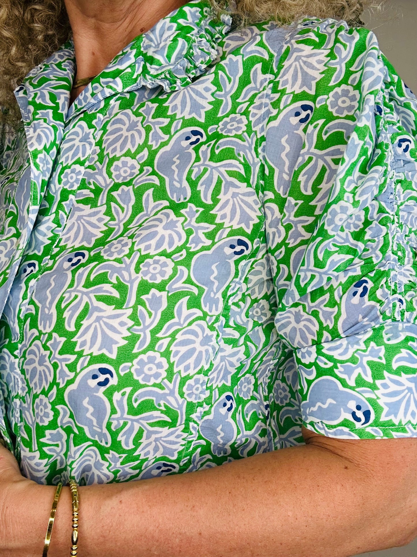Patterned Cotton Shirt - Size XS