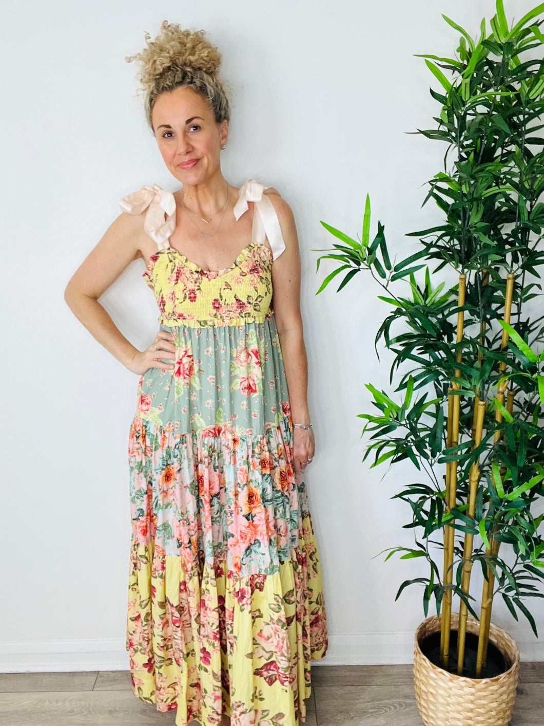 Tiered Floral Dress - Size S
