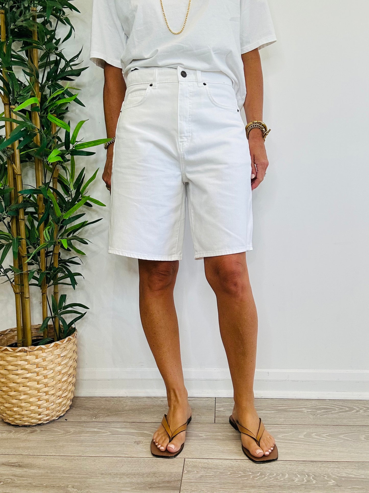 Denim Bermuda Shorts - Size 28