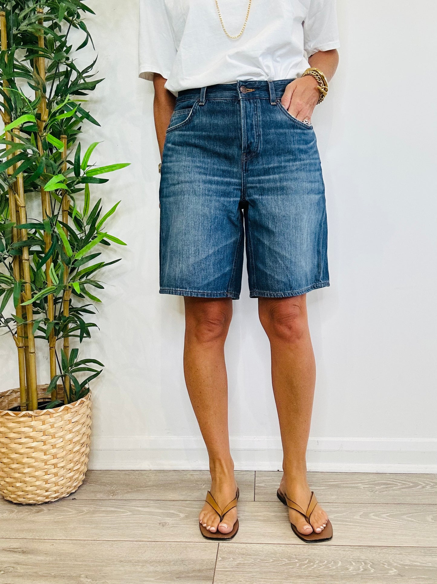Denim Bermuda Shorts - Size 28