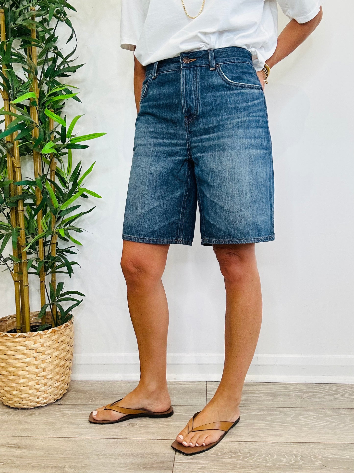 Denim Bermuda Shorts - Size 28