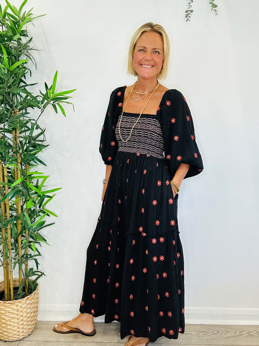 Embroidered Cotton Dress - Size S