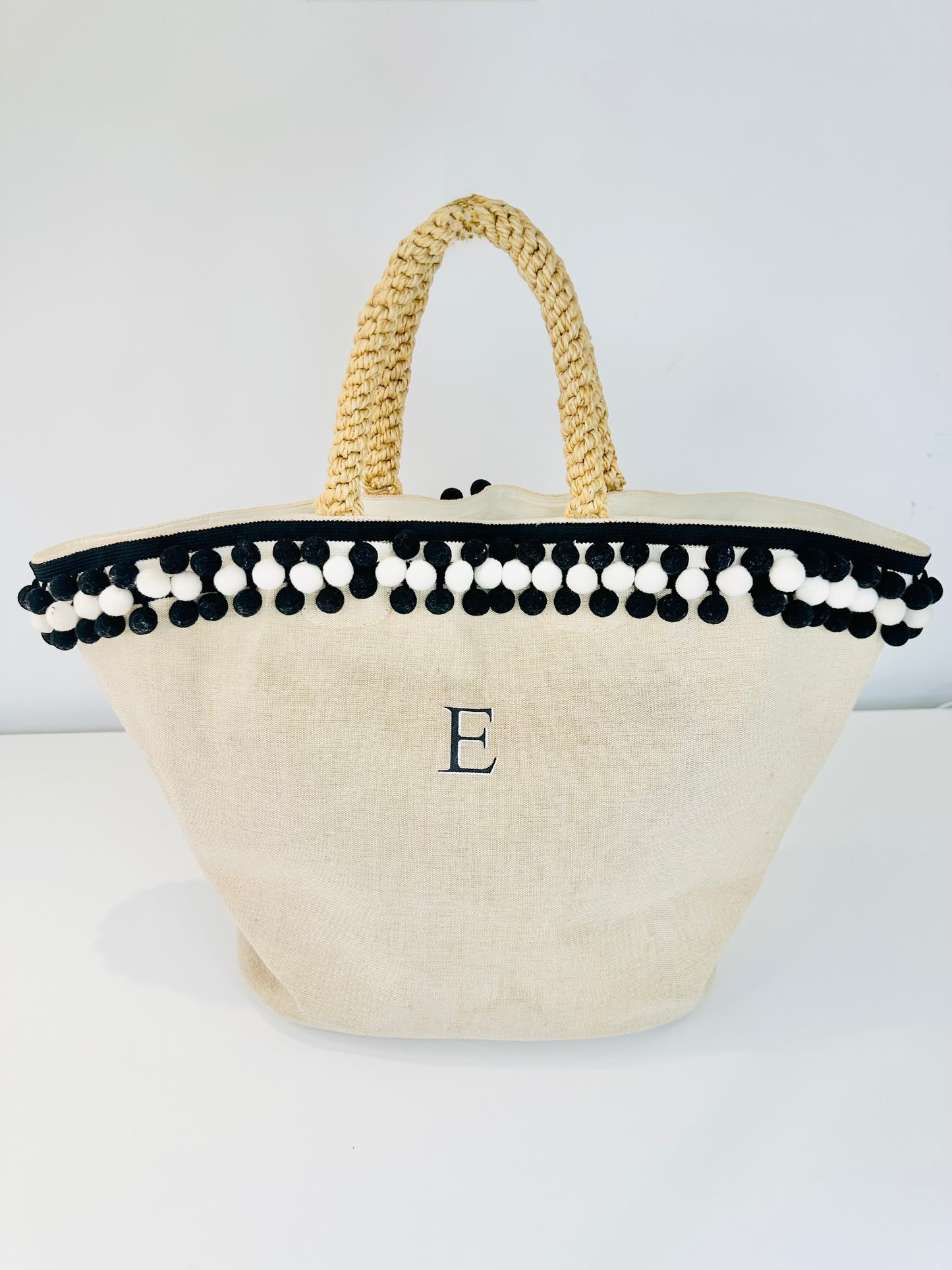 Canvas Pompom Tote