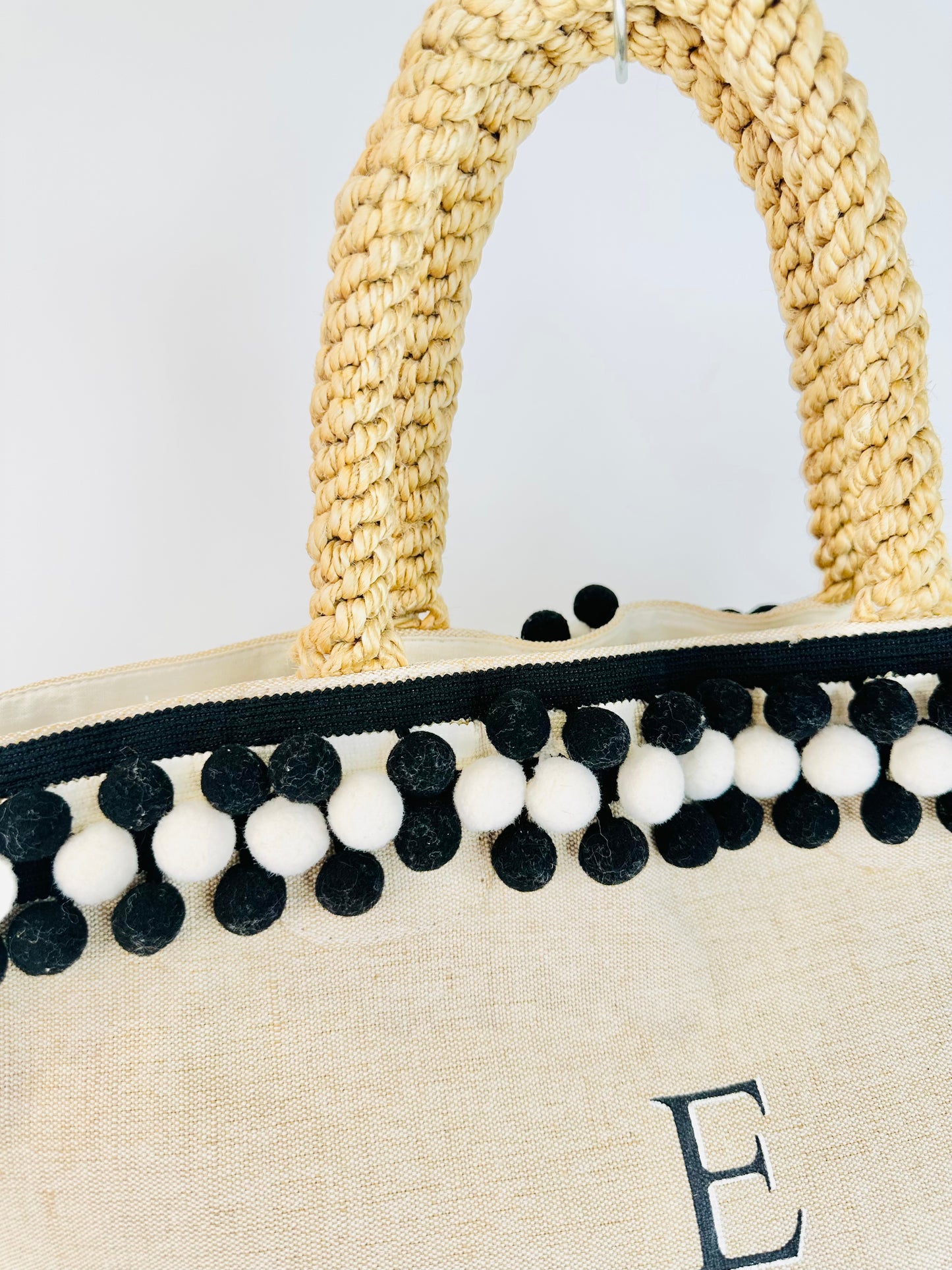 Canvas Pompom Tote