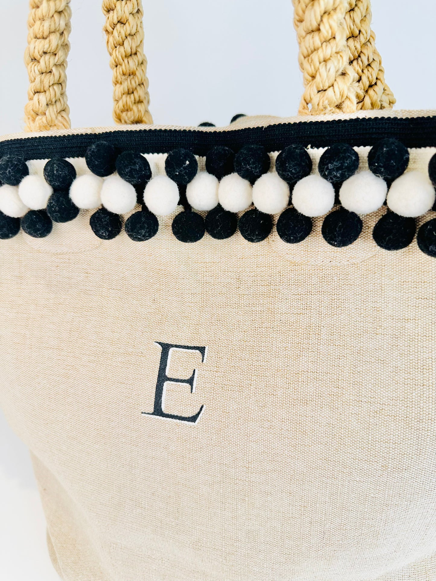 Canvas Pompom Tote