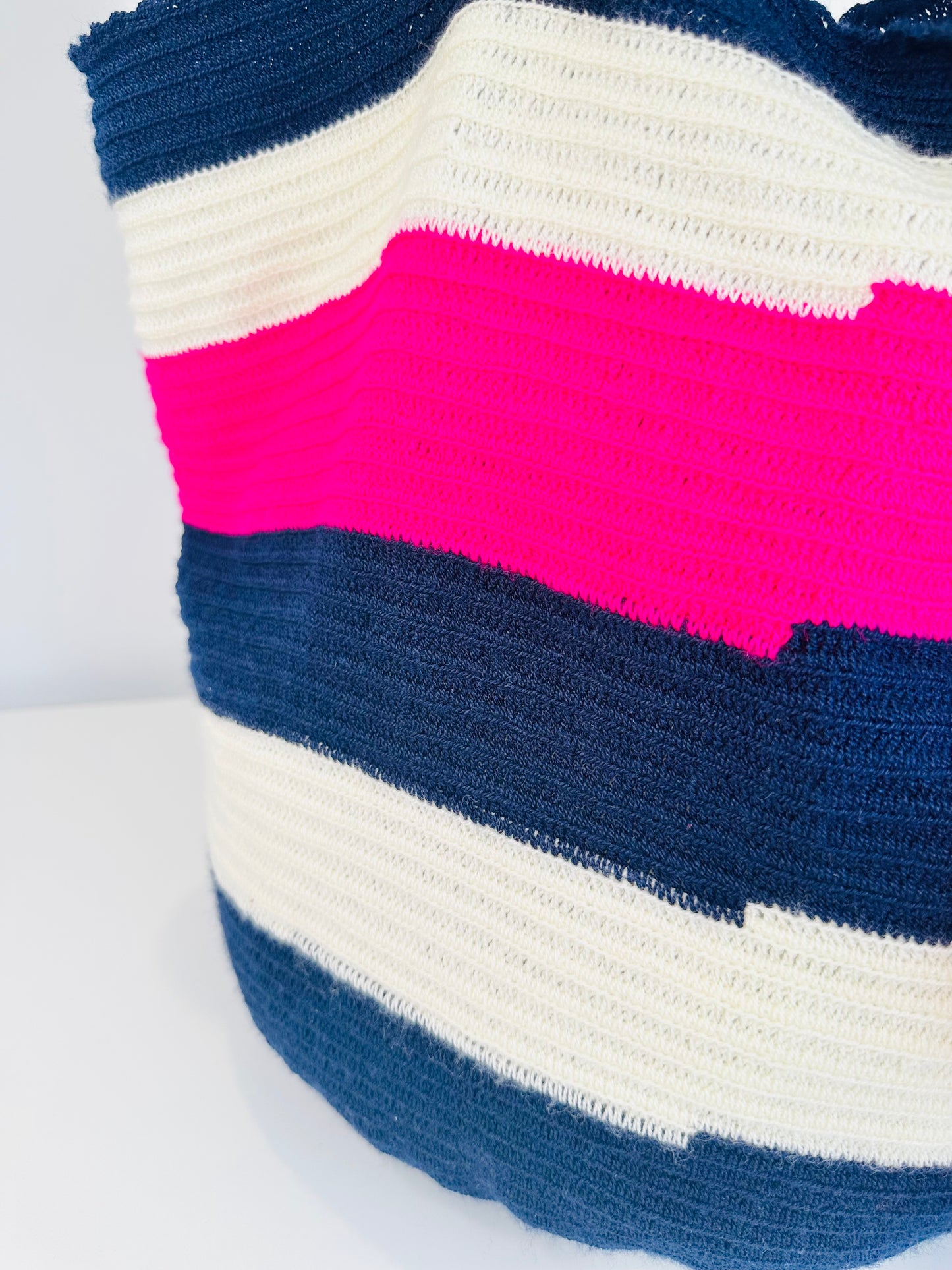 Knitted Pompom Tote