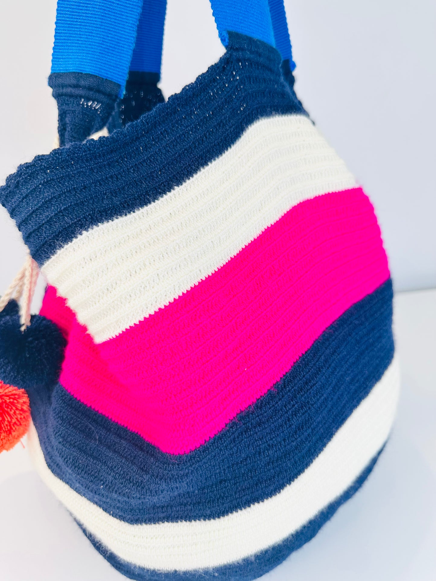 Knitted Pompom Tote