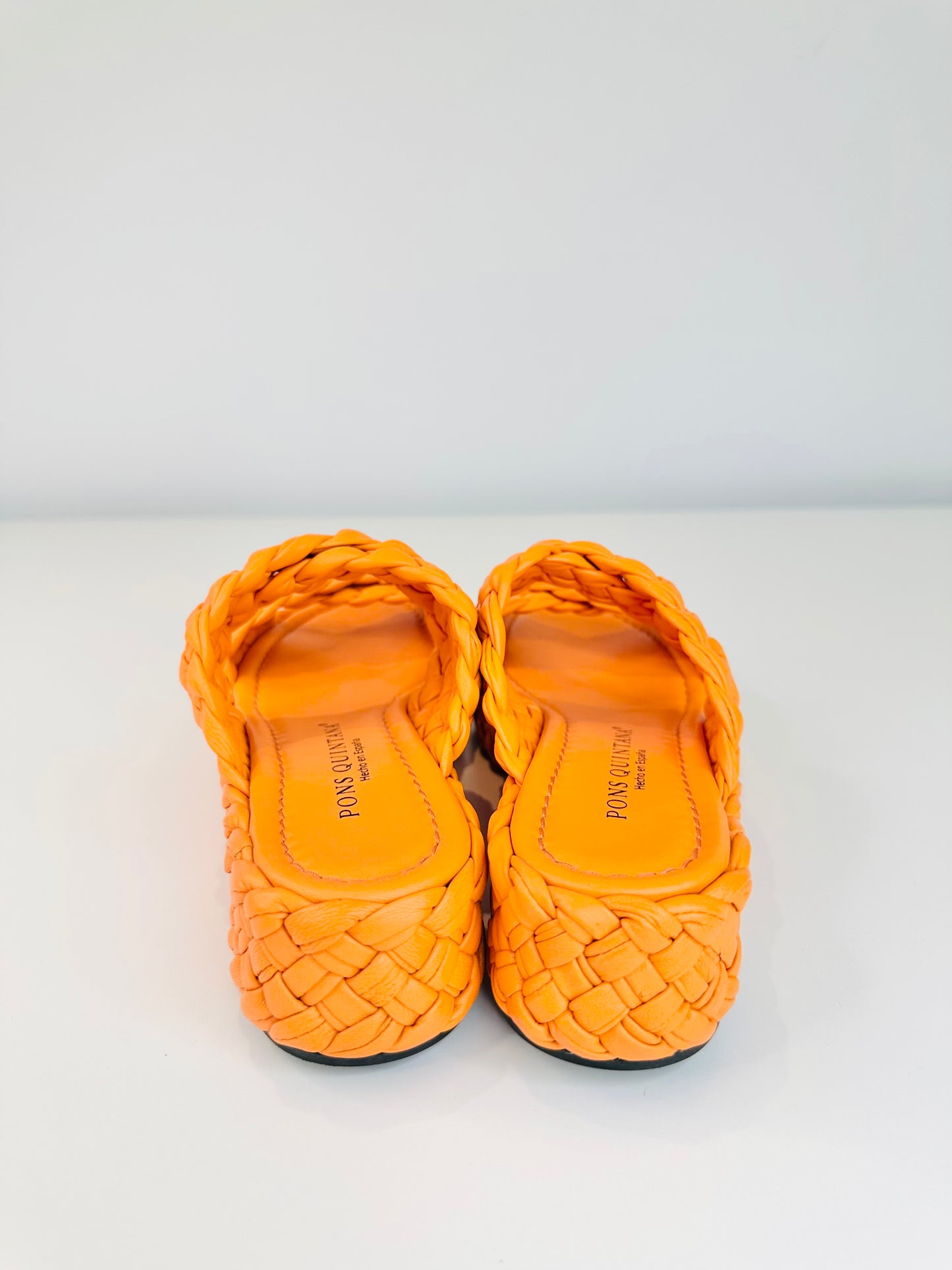 Braided Leather Platform Sandals - Size 39