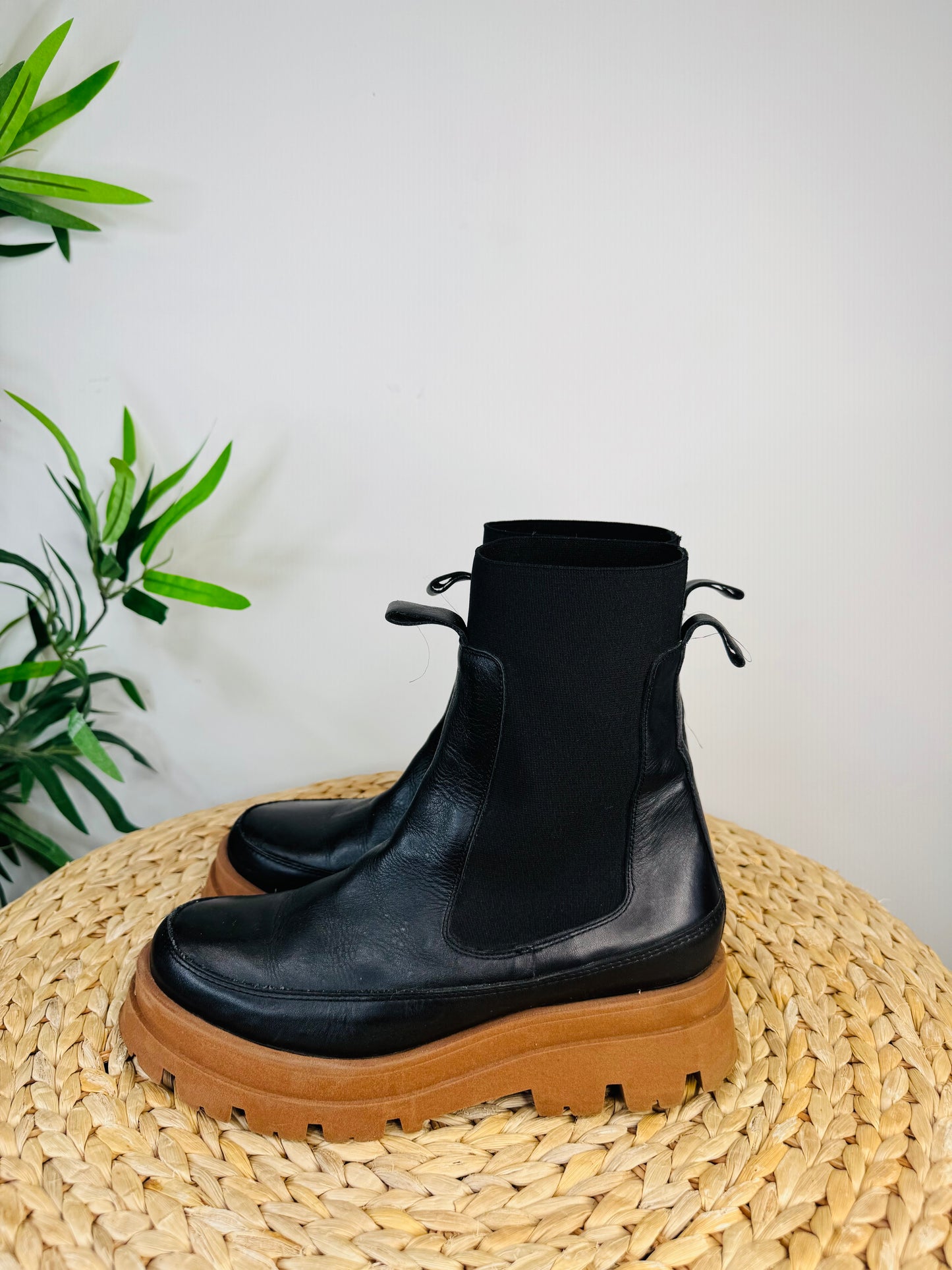 Chunky Leather Boots - Size 39