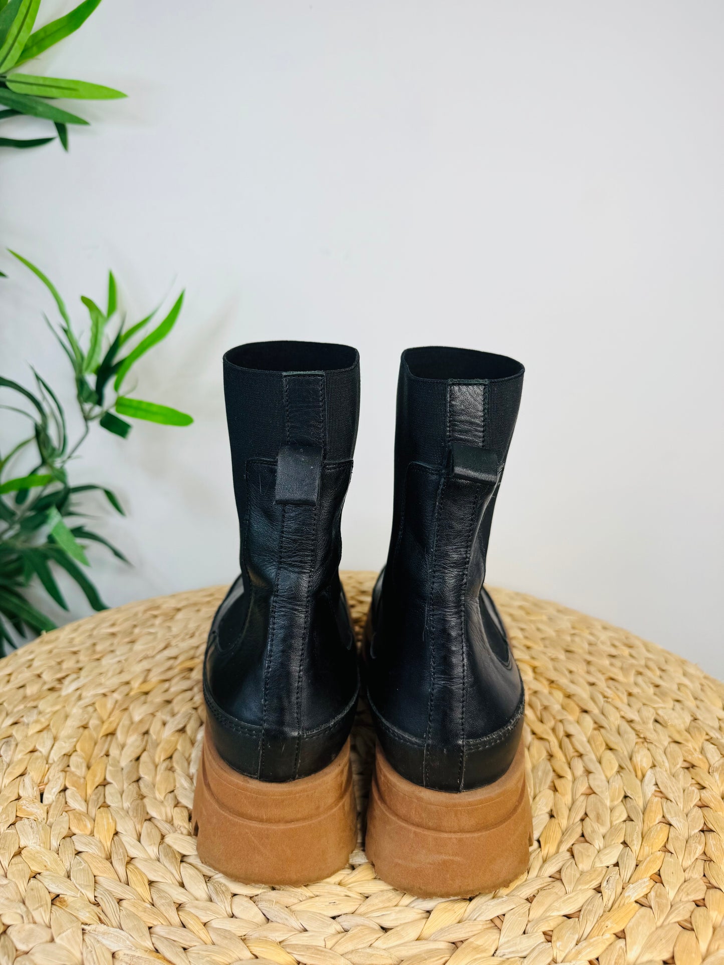 Chunky Leather Boots - Size 39