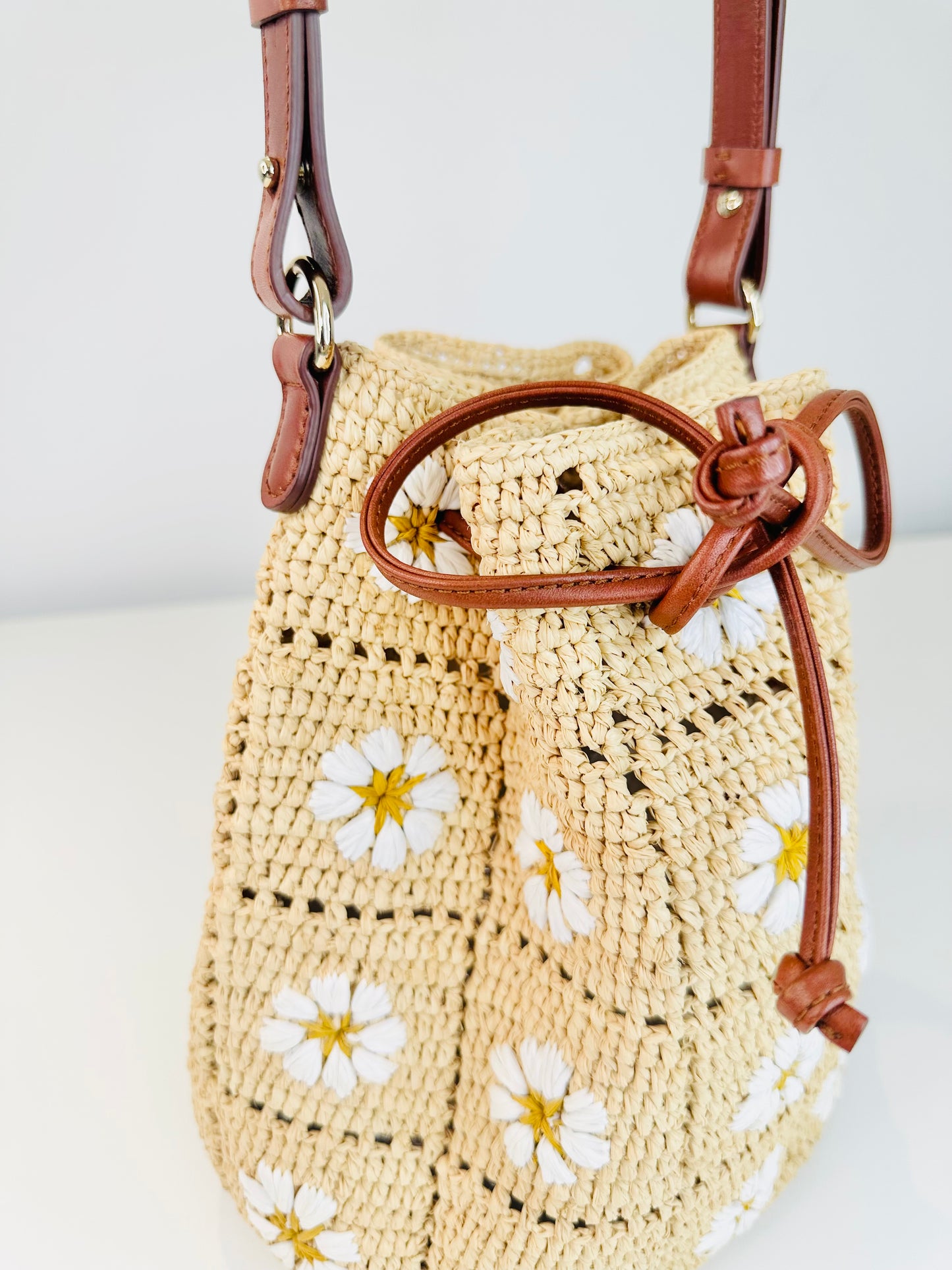Raffia Bucket Bag