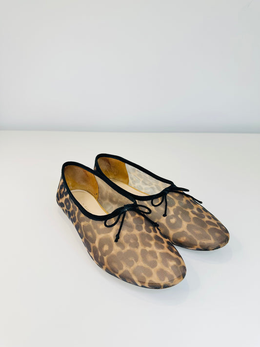 Landon Leopard Mesh Ballet Flats - Size 39.5