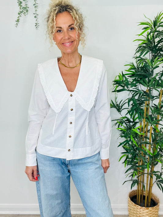 Frill Collar Shirt - Size 36
