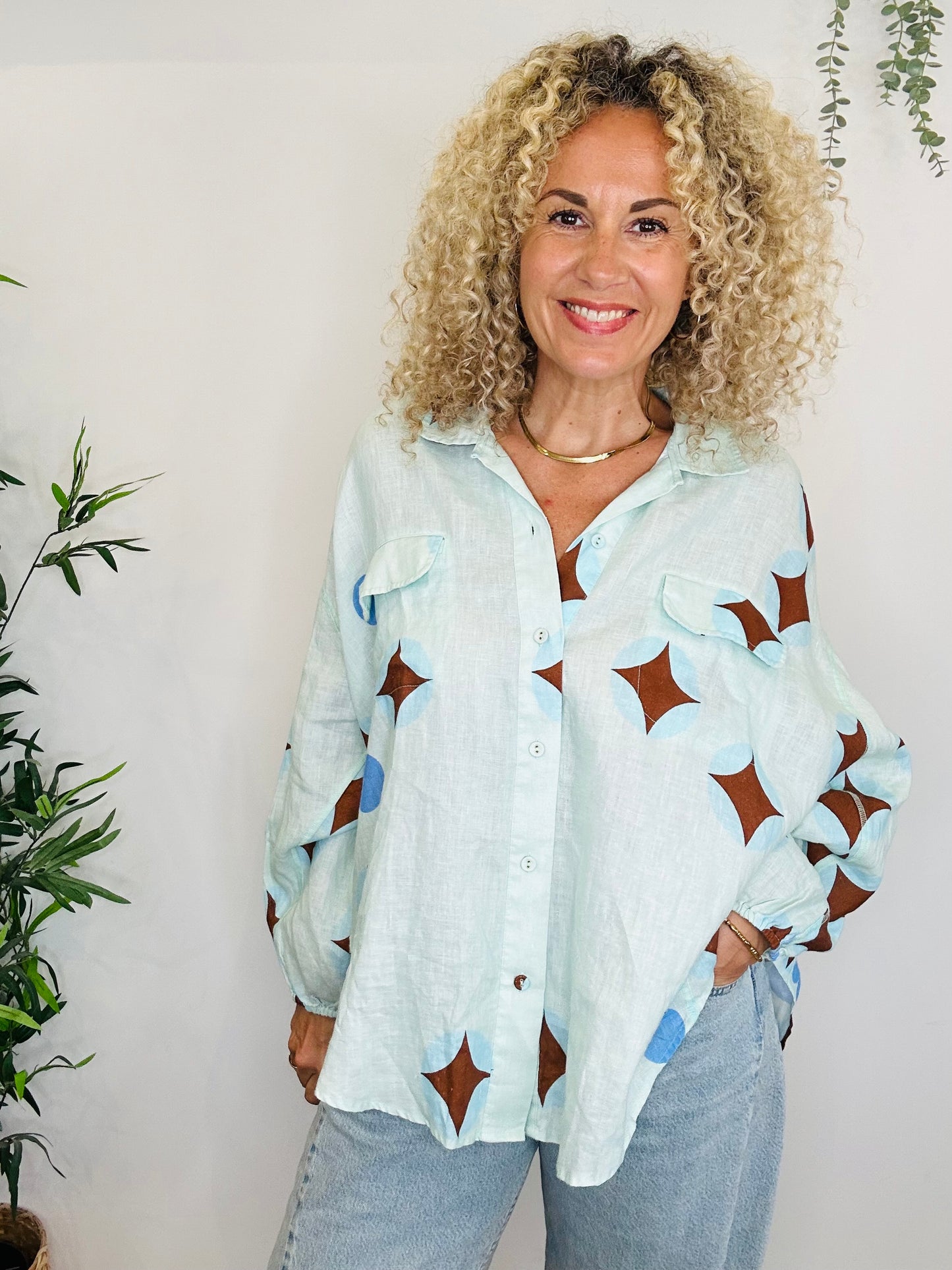 Oversized Linen Shirt - O/S
