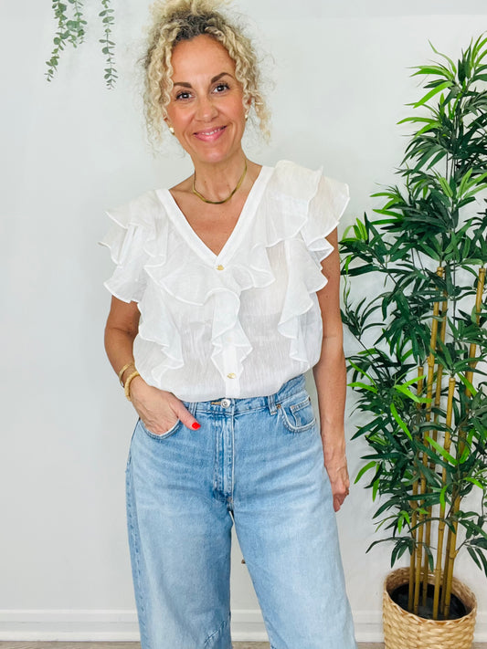 Organza Ruffle Top - Size 14