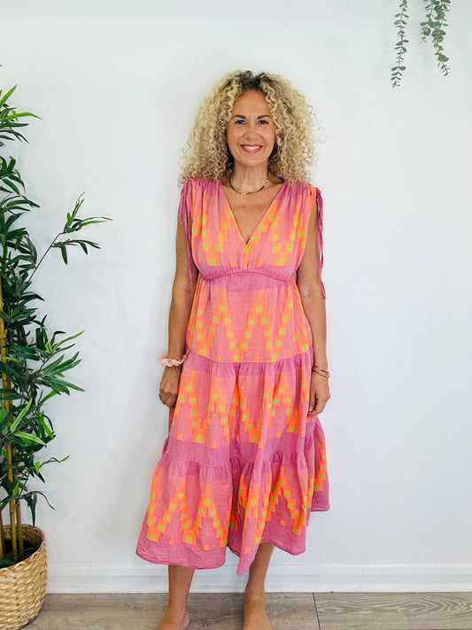 Embroidered Cotton Dress - Size S