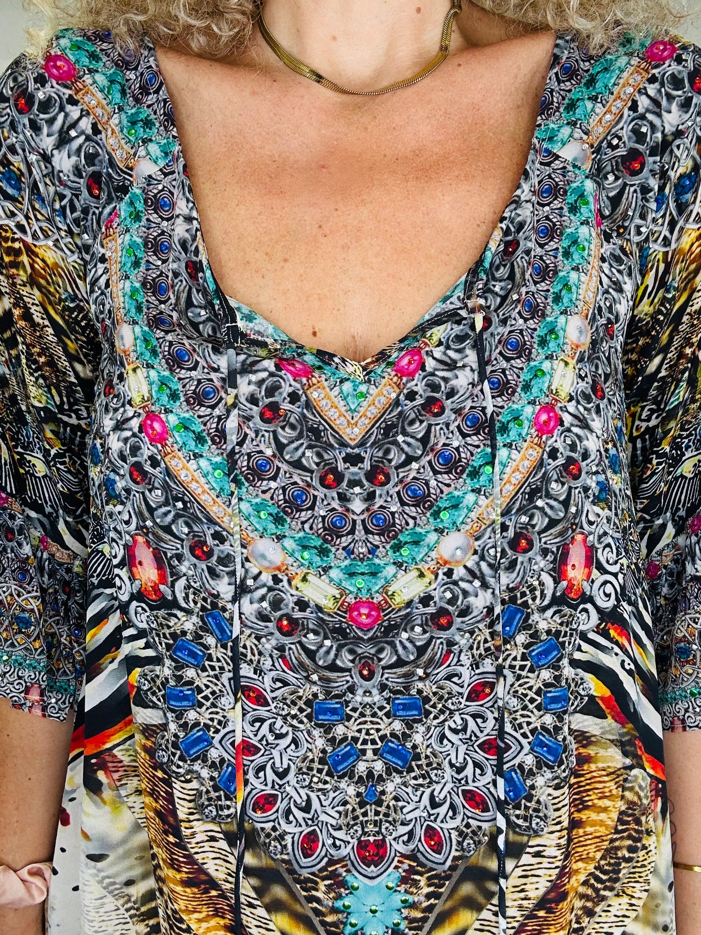 Embellished Silk Dress - Size 0