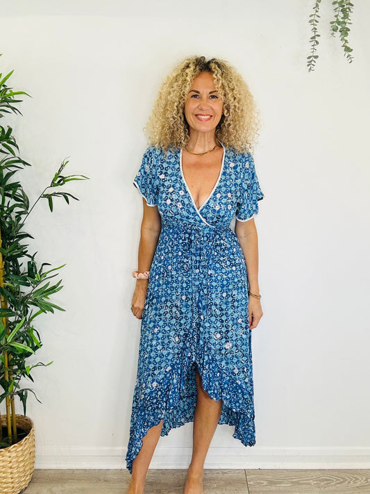Floral Wrap Dress - Size S