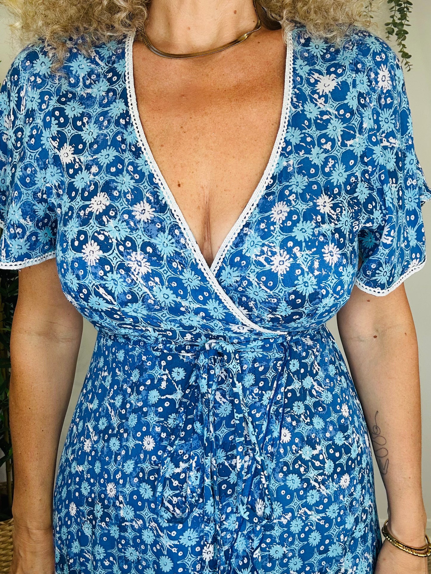 Floral Wrap Dress - Size S