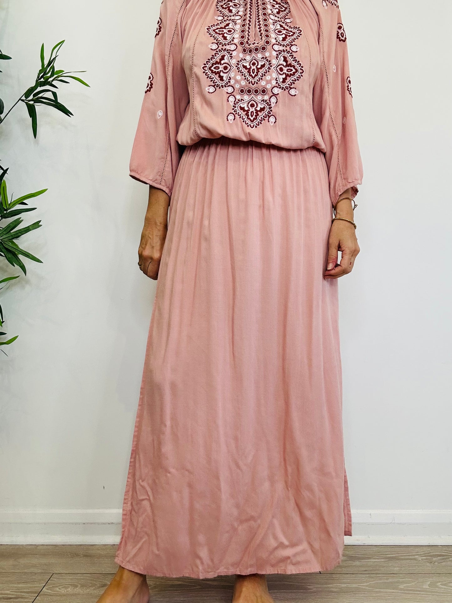 Embroidered Maxi Dress - Size S