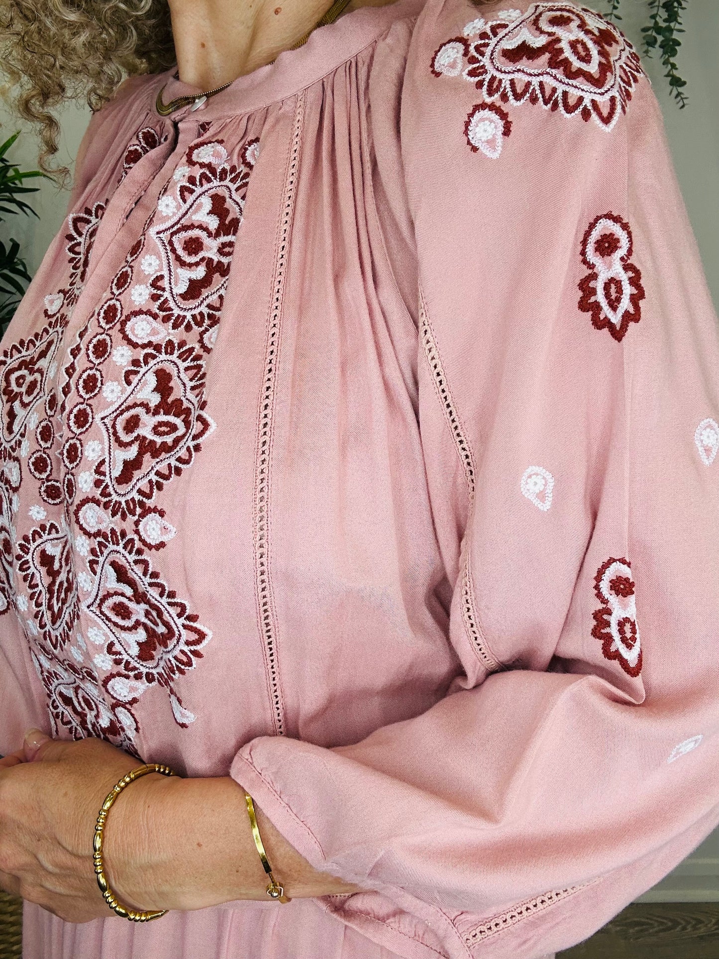 Embroidered Maxi Dress - Size S
