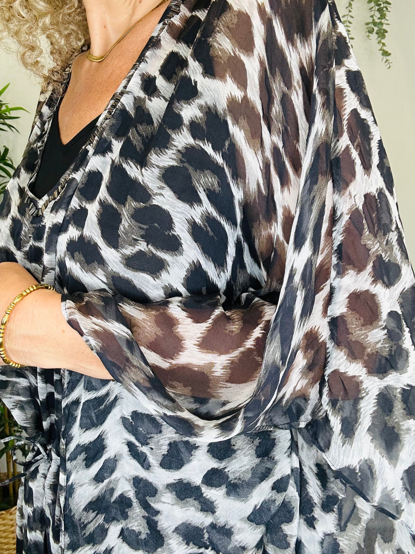 Leopard Print Kaftan - O/S