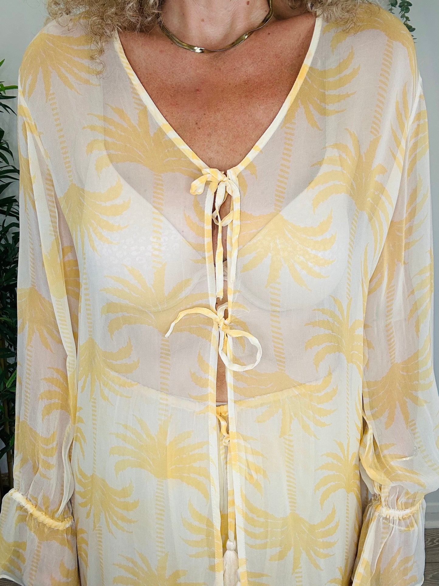Sheer Cover-up & Trousers Set - Size M