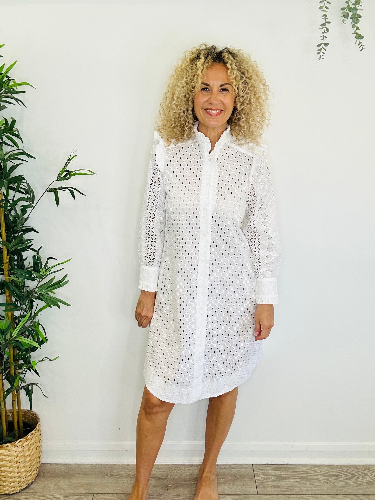Broderie Shirt Dress - Size 1
