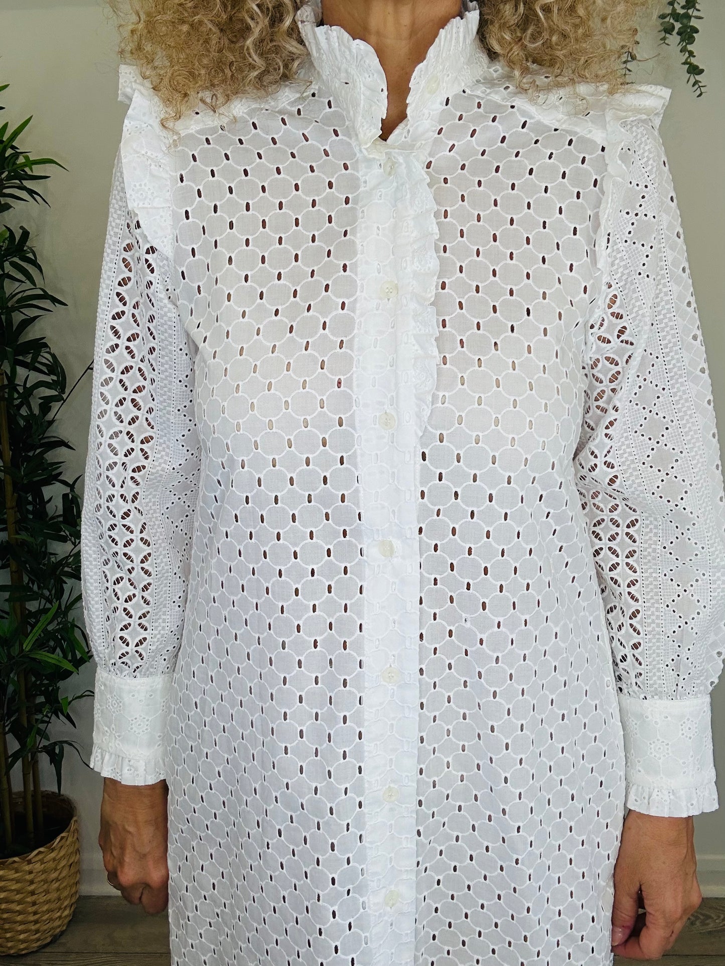 Broderie Shirt Dress - Size 1