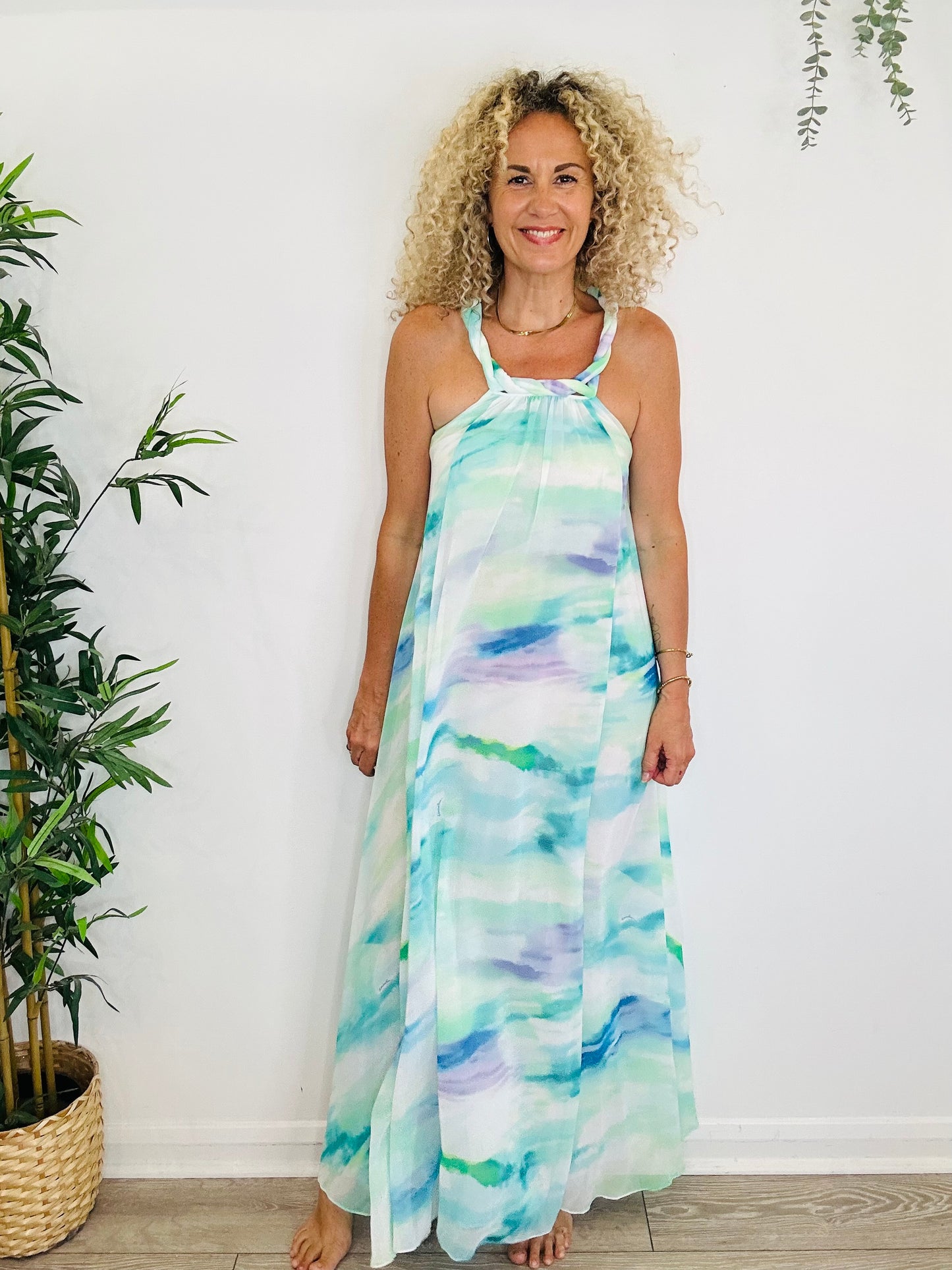 Halterneck Maxi Dress - Size 38