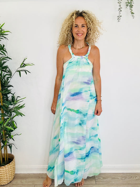 Halterneck Maxi Dress - Size 38