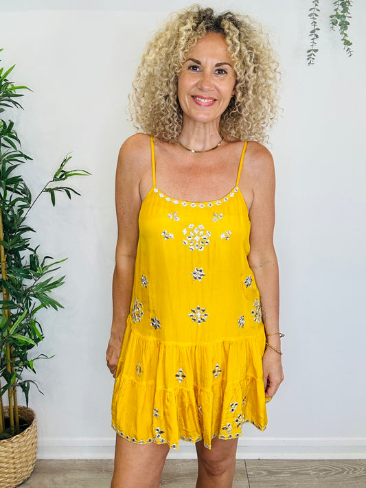 Embroidered Silk Dress - Size 3