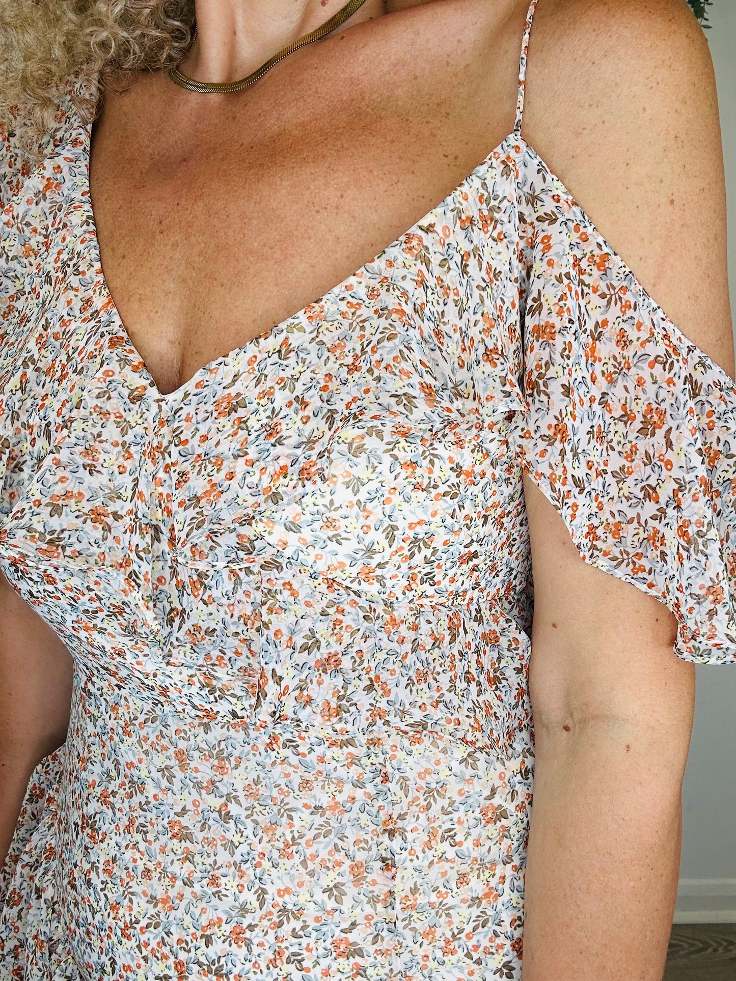 Floral Ruffle Maxi Dress - Size 12