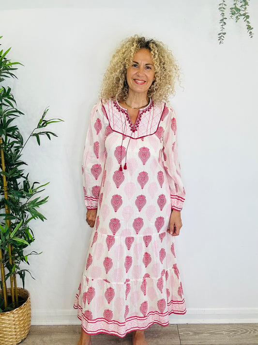 Patterned Cotton Dress - Size S