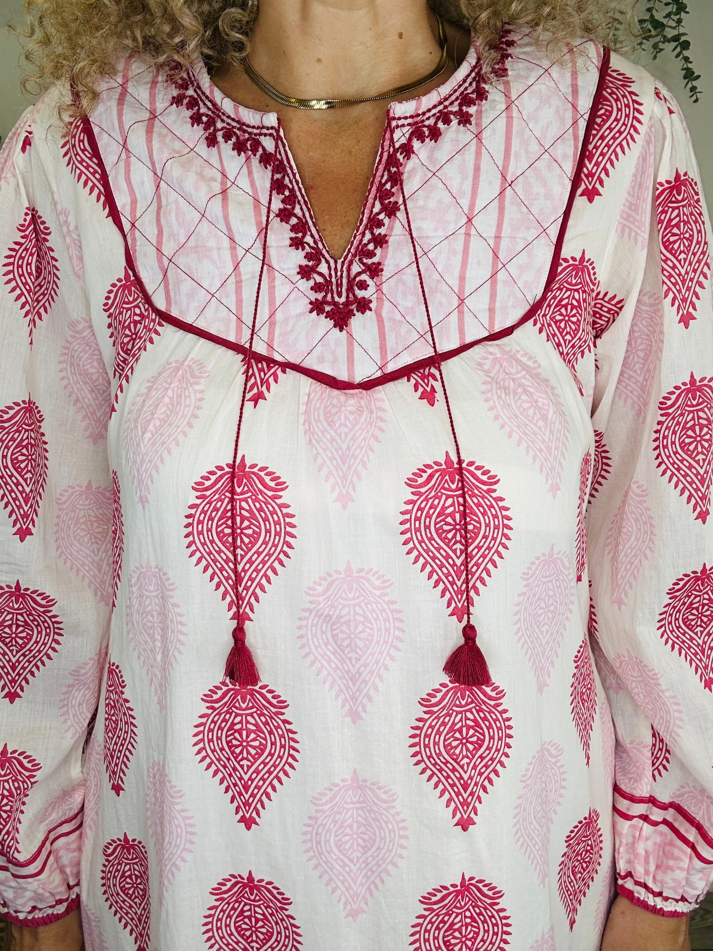 Patterned Cotton Dress - Size S
