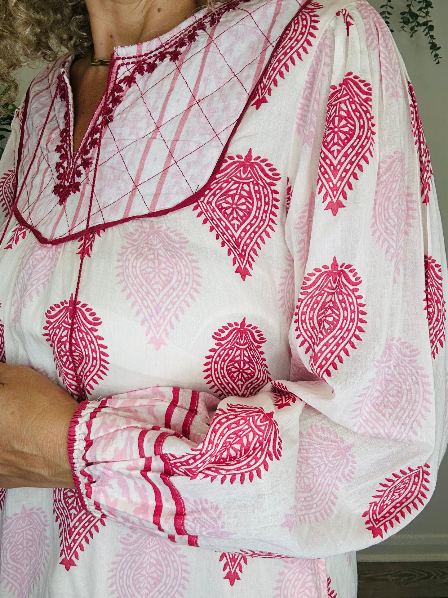 Patterned Cotton Dress - Size S