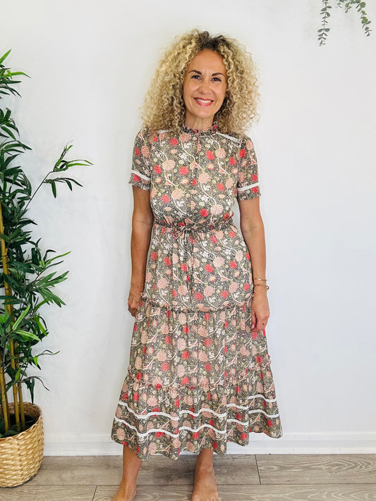 Floral Midi Dress - Size 6