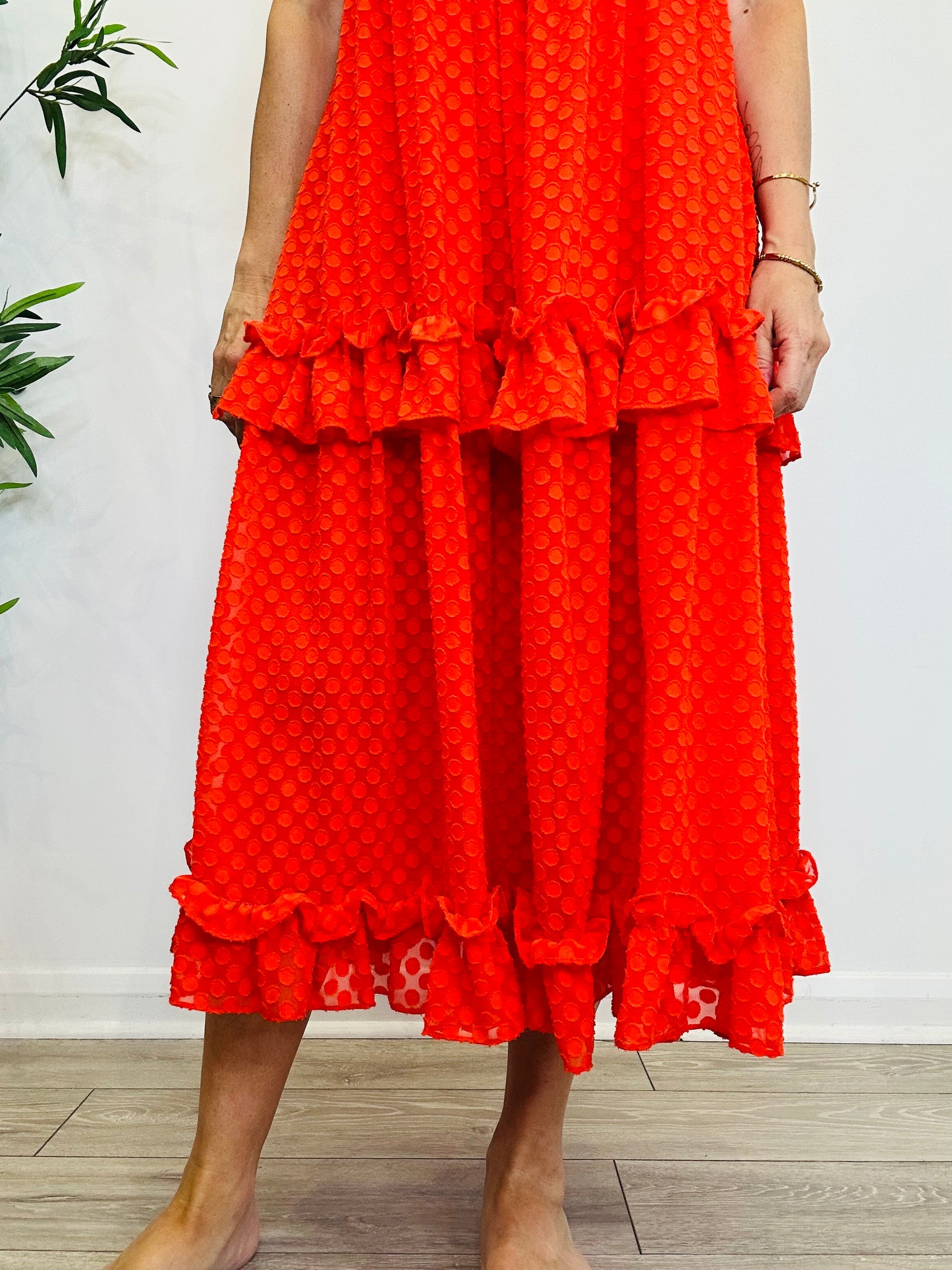 Frill Tiered Dress - Size 34