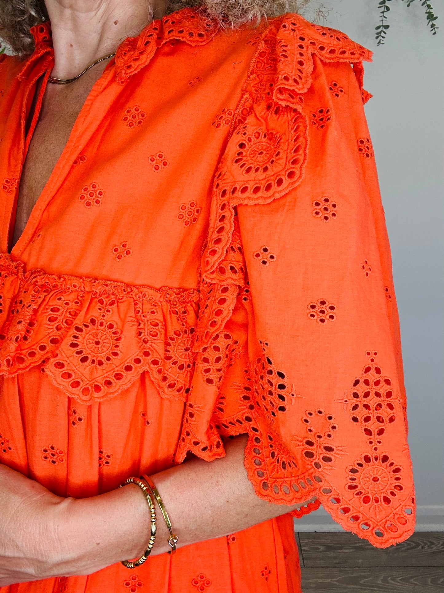 Broderie Cotton Dress - Size 34