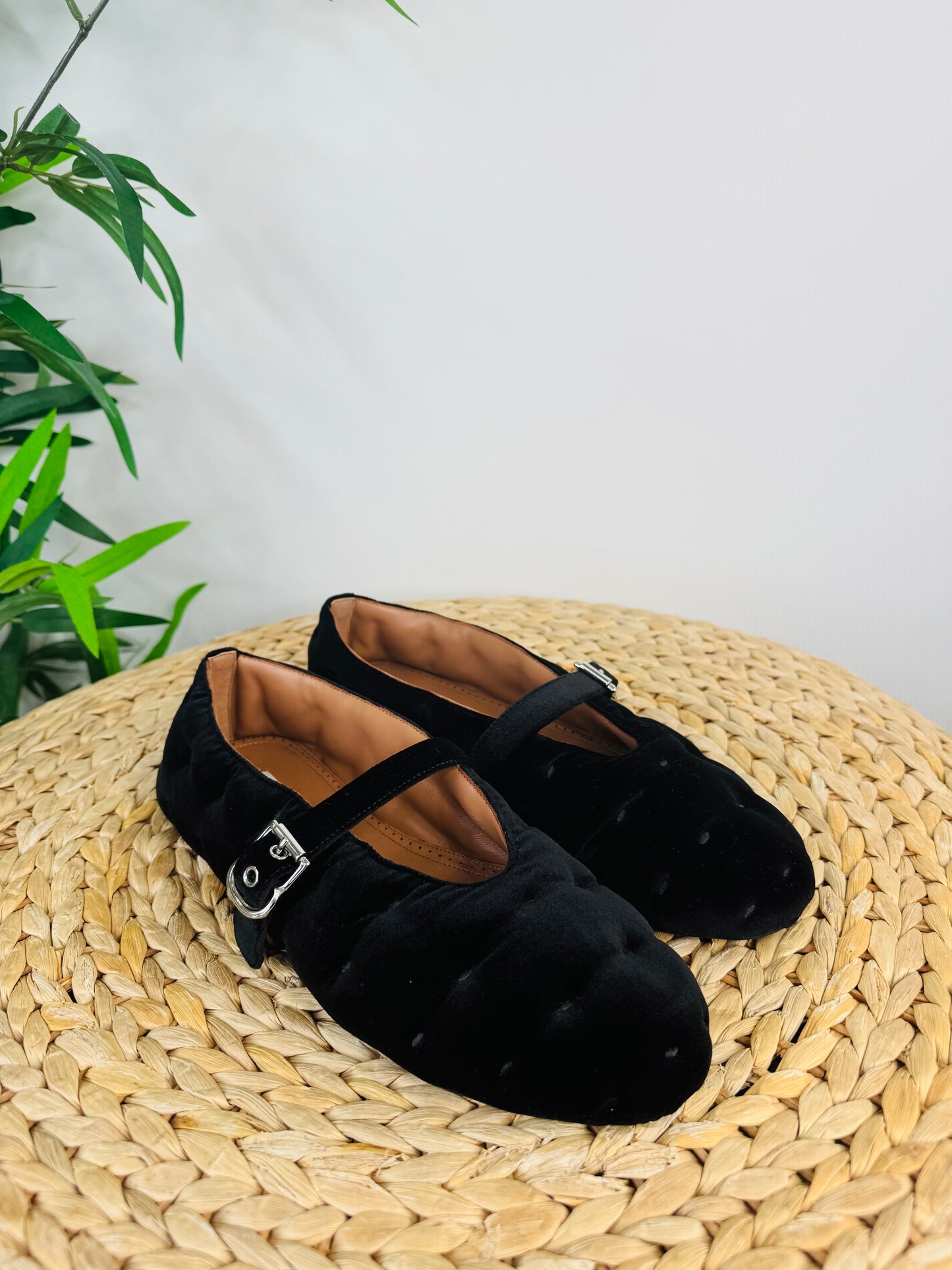 Velvet Ballerina Flats - Size 40