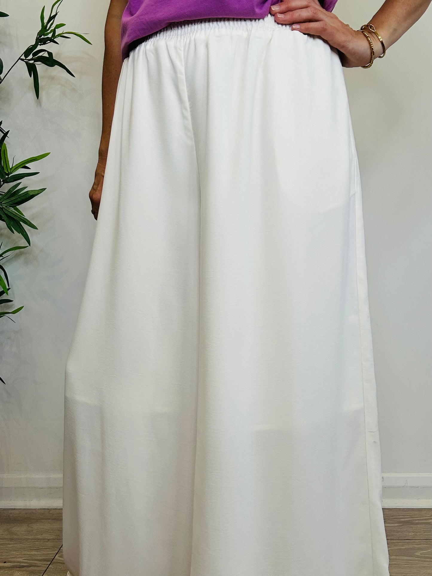 Wide Leg Trousers - Size S