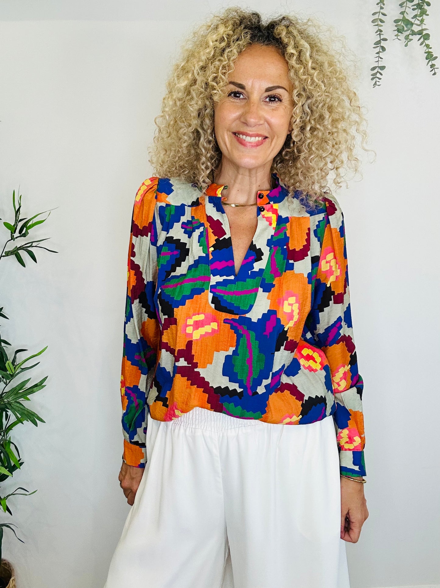 Patterned Blouse - Size 34