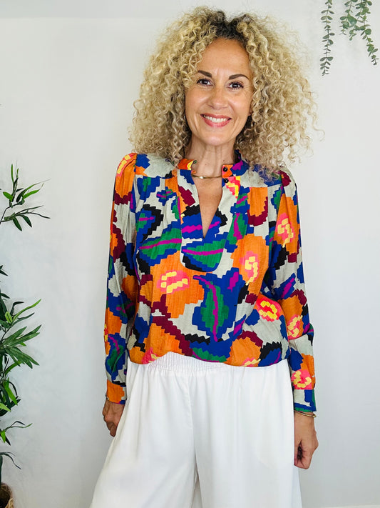 Patterned Blouse - Size 34