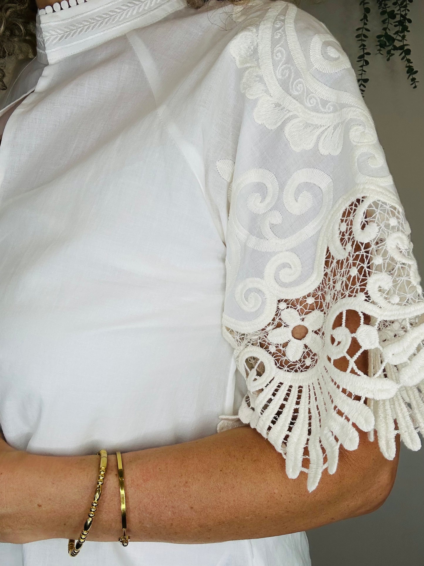 Embroidered Cotton Top - Size 34